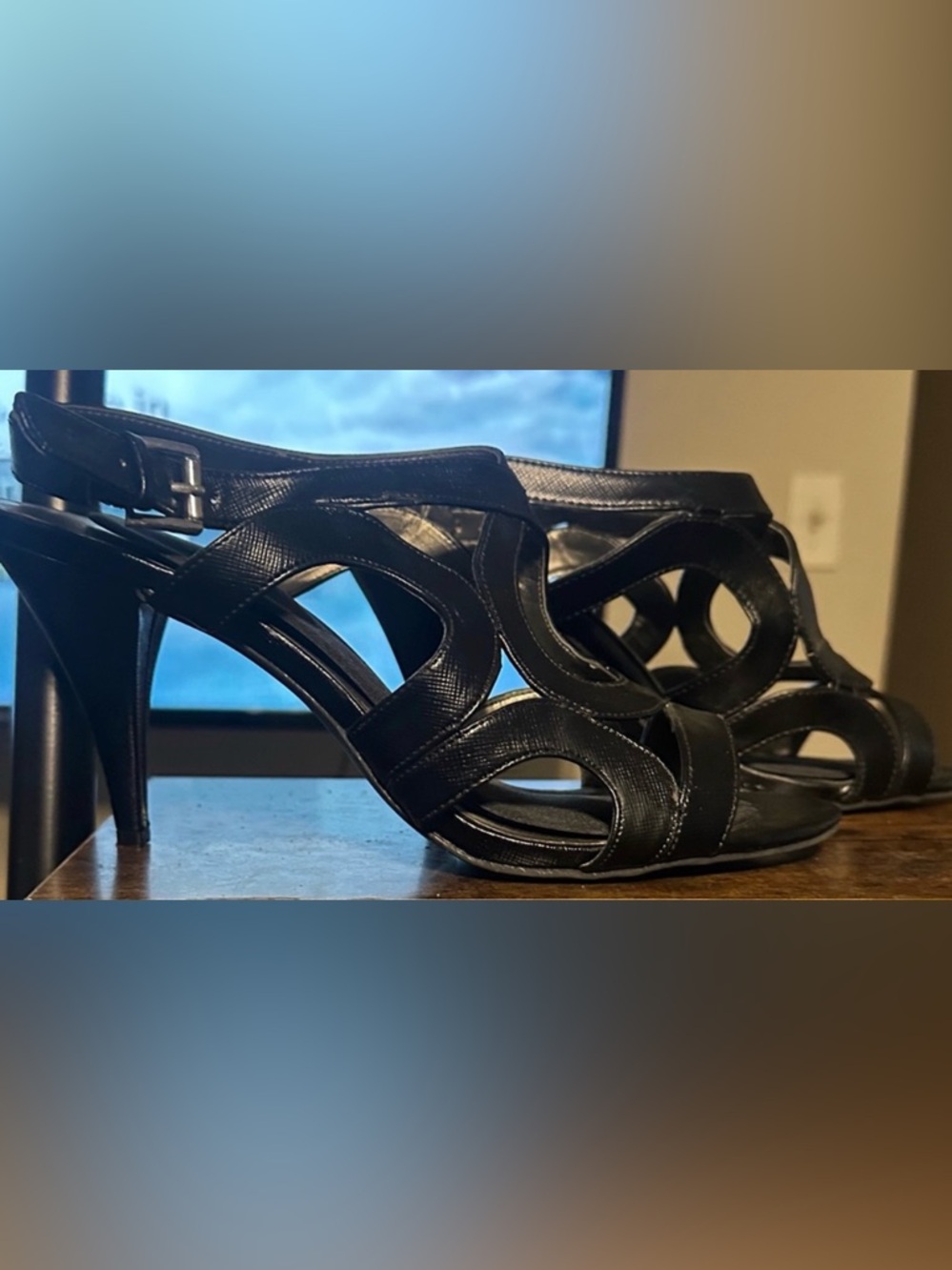 Bandolino Black Strappy Heels